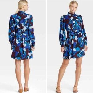 Who What Wear Blue Floral Dress with Long Sleeves - NWT!